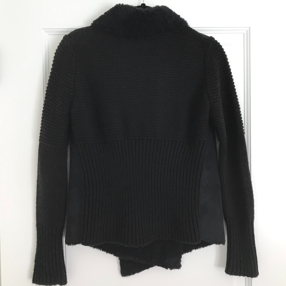 Joan Vass Drape Front Black Jacket-S - Picture 2 of 4